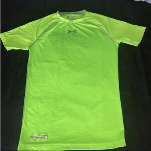 Under Armour Neon Yellow-Green Short Sleeve Performance Tee Heat Gear